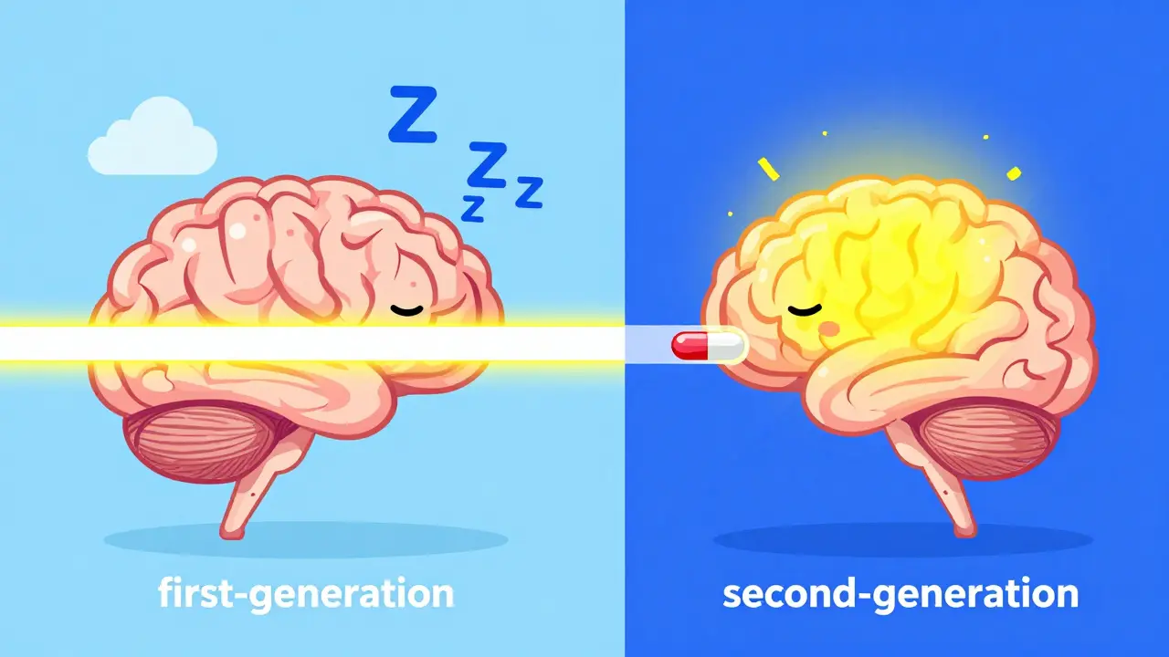 Comparison of first-generation and second-generation antihistamines affecting the brain