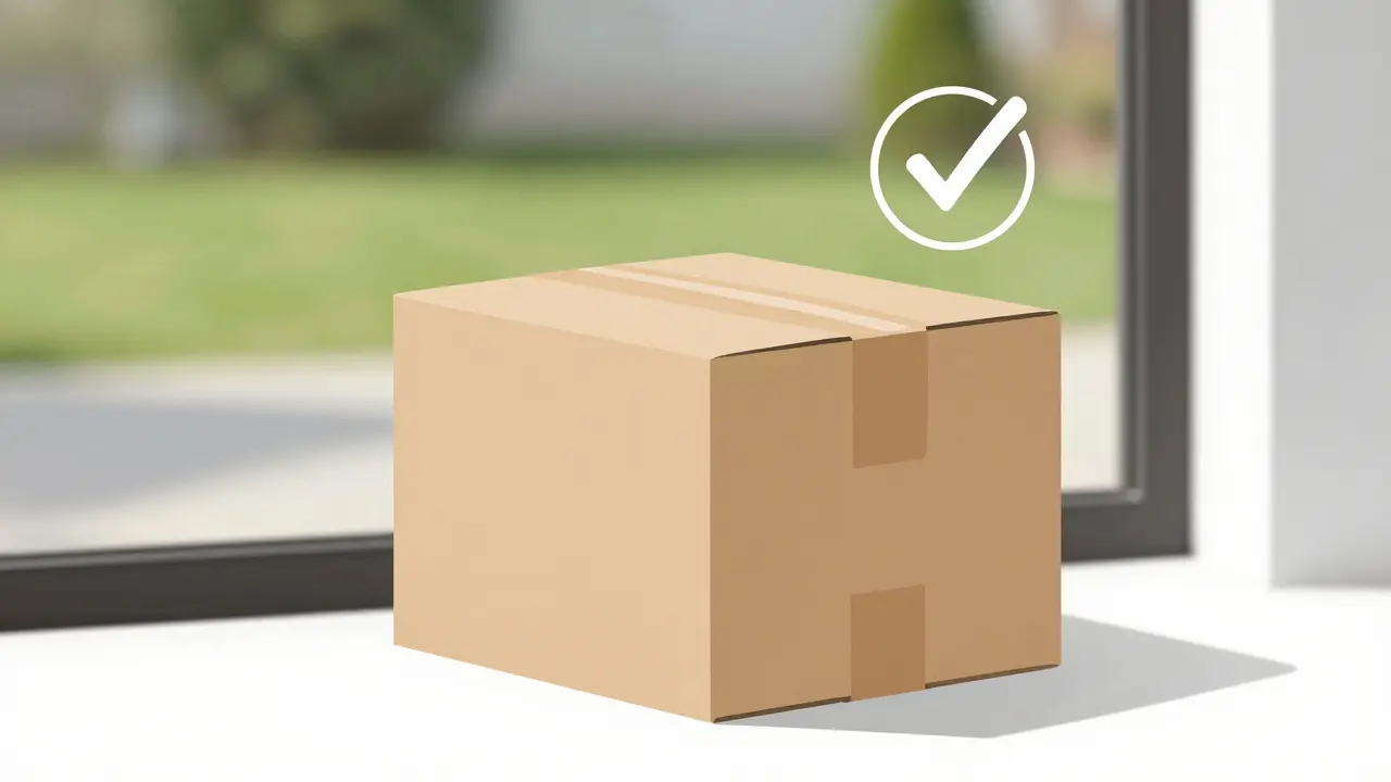 Discreet medical package delivered to a home doorstep